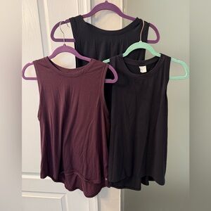 Athleta Black and Burgundy Tank Tops